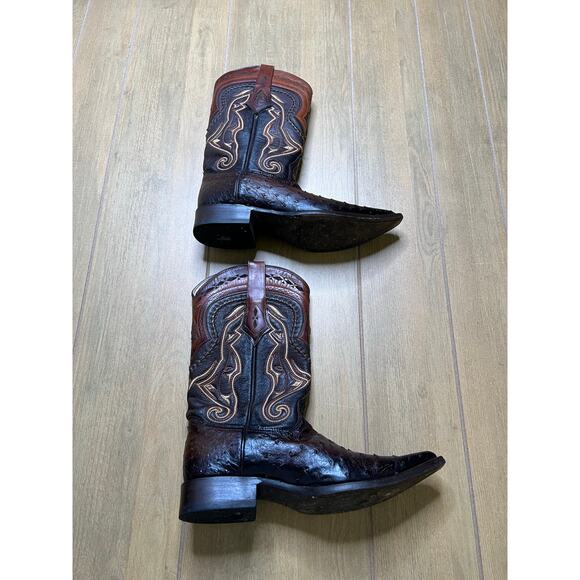 Los Altos Full Quill Ostrich Cowboy Boots Brown Western Leather Mens 7 EE Mexico main image 16